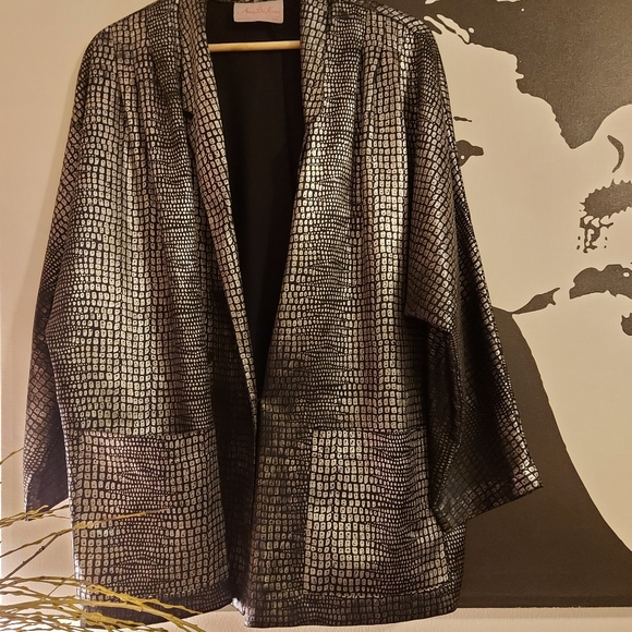 Vintage blazer, silver and black - Picture 1 of 5